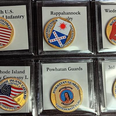 BATTLE FLAGS OF THE CIVIL WAR COLORIZED KENNEDY HALF DOLLARS
