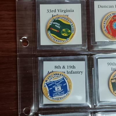 BATTLE FLAGS OF THE CIVIL WAR COLORIZED KENNEDY HALF DOLLARS