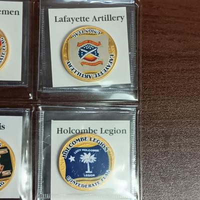 BATTLE FLAGS OF THE CIVIL WAR COLORIZED KENNEDY HALF DOLLARS