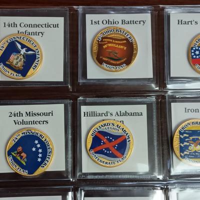 BATTLE FLAGS OF THE CIVIL WAR COLORIZED KENNEDY HALF DOLLARS