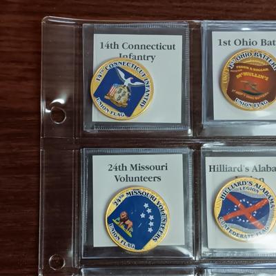 BATTLE FLAGS OF THE CIVIL WAR COLORIZED KENNEDY HALF DOLLARS