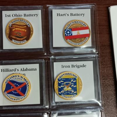 BATTLE FLAGS OF THE CIVIL WAR COLORIZED KENNEDY HALF DOLLARS