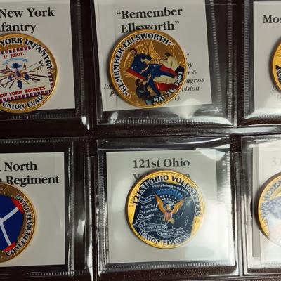 BATTLE FLAGS OF THE CIVIL WAR COLORIZED KENNEDY HALF DOLLARS