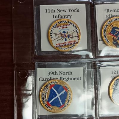 BATTLE FLAGS OF THE CIVIL WAR COLORIZED KENNEDY HALF DOLLARS