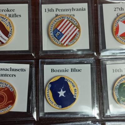 BATTLE FLAGS OF THE CIVIL WAR COLORIZED KENNEDY HALF DOLLARS