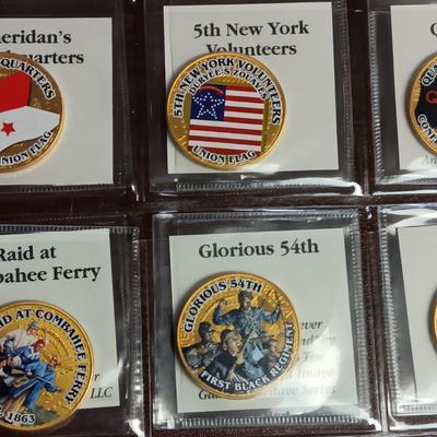 BATTLE FLAGS OF THE CIVIL WAR COLORIZED KENNEDY HALF DOLLARS