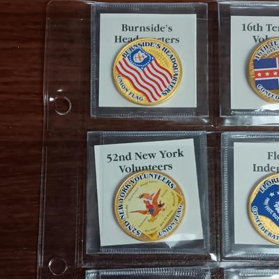 BATTLE FLAGS OF THE CIVIL WAR COLORIZED KENNEDY HALF DOLLARS