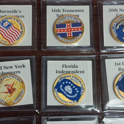 BATTLE FLAGS OF THE CIVIL WAR COLORIZED KENNEDY HALF DOLLARS