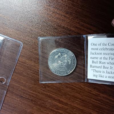 BATTLE FLAGS OF THE CIVIL WAR COLORIZED KENNEDY HALF DOLLARS