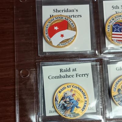 BATTLE FLAGS OF THE CIVIL WAR COLORIZED KENNEDY HALF DOLLARS