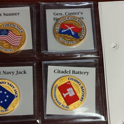 BATTLE FLAGS OF THE CIVIL WAR COLORIZED KENNEDY HALF DOLLARS