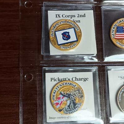 BATTLE FLAGS OF THE CIVIL WAR COLORIZED KENNEDY HALF DOLLARS