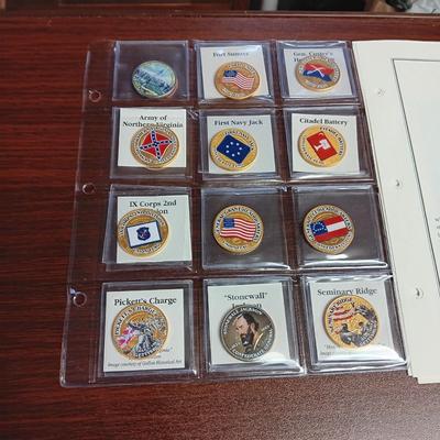 BATTLE FLAGS OF THE CIVIL WAR COLORIZED KENNEDY HALF DOLLARS