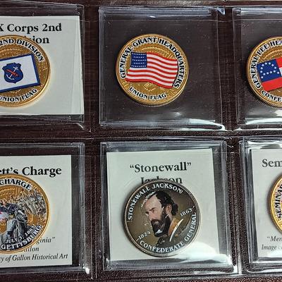 BATTLE FLAGS OF THE CIVIL WAR COLORIZED KENNEDY HALF DOLLARS