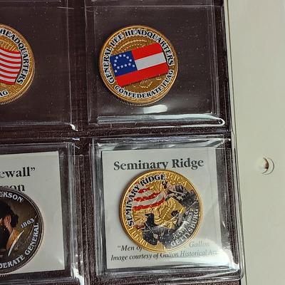 BATTLE FLAGS OF THE CIVIL WAR COLORIZED KENNEDY HALF DOLLARS