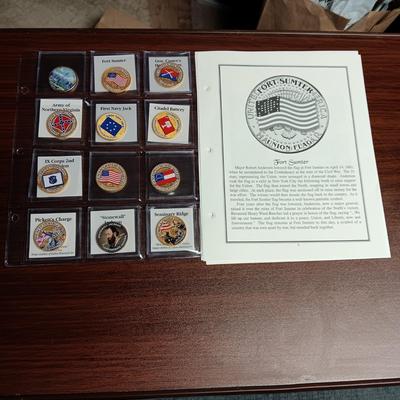 BATTLE FLAGS OF THE CIVIL WAR COLORIZED KENNEDY HALF DOLLARS