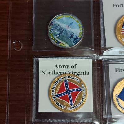 BATTLE FLAGS OF THE CIVIL WAR COLORIZED KENNEDY HALF DOLLARS