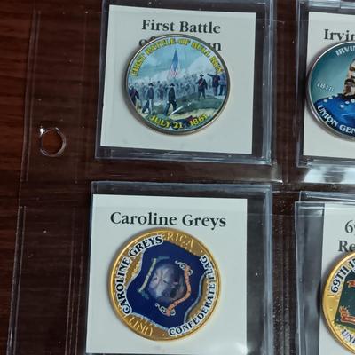 BATTLE FLAGS OF THE CIVIL WAR COLORIZED KENNEDY HALF DOLLARS