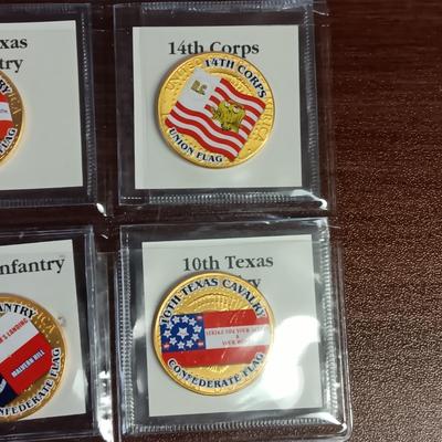 BATTLE FLAGS OF THE CIVIL WAR COLORIZED KENNEDY HALF DOLLARS