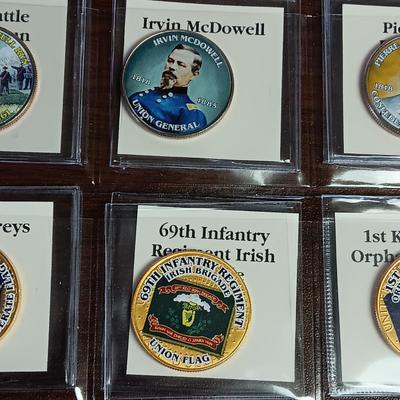 BATTLE FLAGS OF THE CIVIL WAR COLORIZED KENNEDY HALF DOLLARS