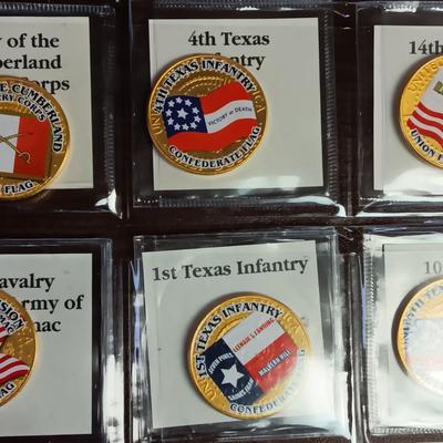BATTLE FLAGS OF THE CIVIL WAR COLORIZED KENNEDY HALF DOLLARS