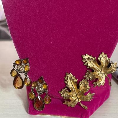 Golden toned clip on earrings