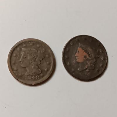 1848 & 1828 LARGE CENTS