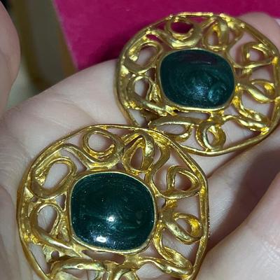 Gold toned clip on earrings