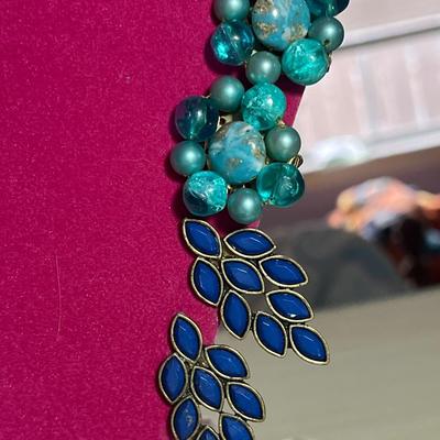 Blue clip on earrings