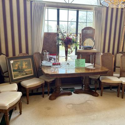 Lot 13: Gorgeous Dining table with Chair, Art & More