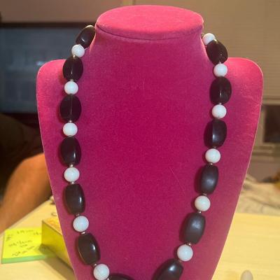 Black and white beaded necklace