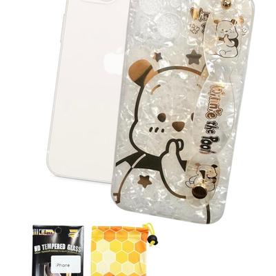iPhone 13 (6.1) Winnie the Pooh Phone Case w/Wrist Strap Kickstand, Protective Cover Bag & HD Screen Protector TPU Shockproof Phone...