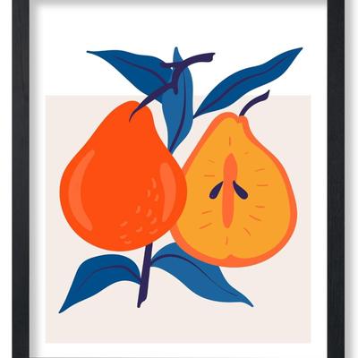 (MPT) Poster Master Orange Pear Poster - Retro Fruit Print - Abstract Art - Trendy Art - Food & Drink Art - Watercolor Art - Chic...