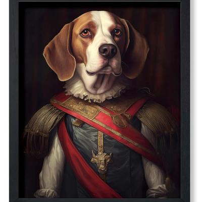 (B0N) Poster Master Aristocratic Beagle Poster - Dog Print - Renaissance Art - Dog Breed Art - Gift for Men, Women & Animal Lover -...