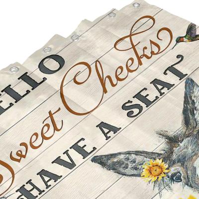 Donkey Shower Curtain Rustic Farmhouse Sunflower Donkey Shower Curtain Set with 12 Hooks Fabric Waterproof Farm Country Curtains Bathroom...