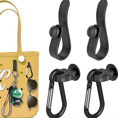 4-Pieces Black Key Holder for Bogg Bag, Insert Carabiner Keychain Accessories for Bogg Bags Original All Models