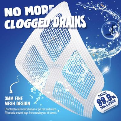 50 Pack Shower Drain Cover Hair Catcher, Disposable Drain Covers for Shower Airshooter