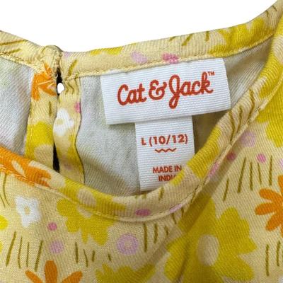 Size L - Girls' Target Cat & Jack Yellow Floral Tiered Shirt