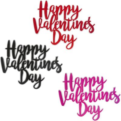 24 Pieces Valentine's Day Script Foil Plastic Cake Toppers