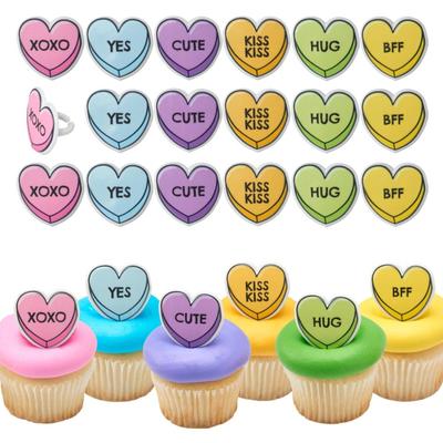 144 Pieces DecoPac Candy Heart Rings Cupcake Decorations, Party Supplies, Birthday Parties, School, Treasure Chest Supplies
