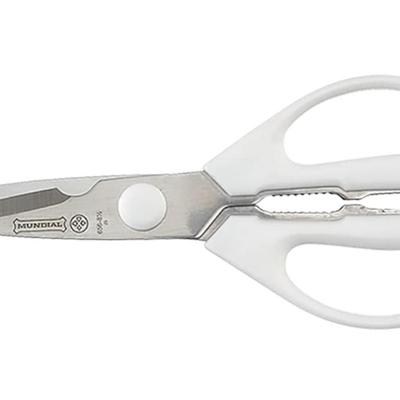 Mundial, White W656R Take-A-Part Rounded Tip Kitchen Shears w/Black Case