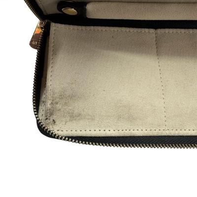 Ring Concierge Leather Travel Portfolio w/Anti Tarnish Suede Interior, Ring Bars, Necklace Loops, Split Pocket & Zip Closure