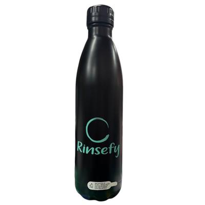 Black Stainless Steel Water Bottle Tumbler Branded "Rinsefy"