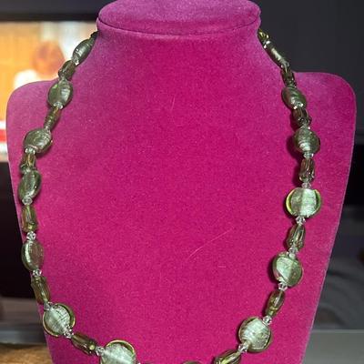 Green beaded necklace