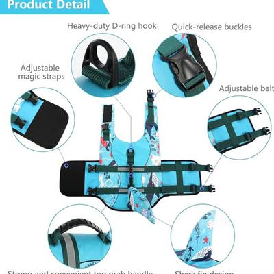 Size Medium Dog Life Jacket Pet Life Safety Vest for Swimming Boating, Dog Shark Life Jackets Dog Lifesavers Swimsuits for Pool, Dog...