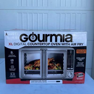 A - Gourmia GTF7698 16-in-1 Multi-function, Stainless Steel XL Digital Countertop Oven with Air Fry, Dual French Doors