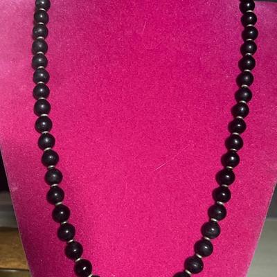 Black beaded necklace