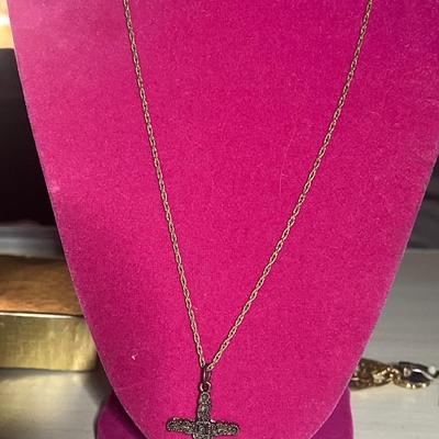 Golden cross necklace