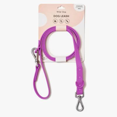 Wild One 5' Adjustable Waterproof Flex-Poly Coated Nylon Dog Leash Orchid Dirt & Odor Resistant All Weather