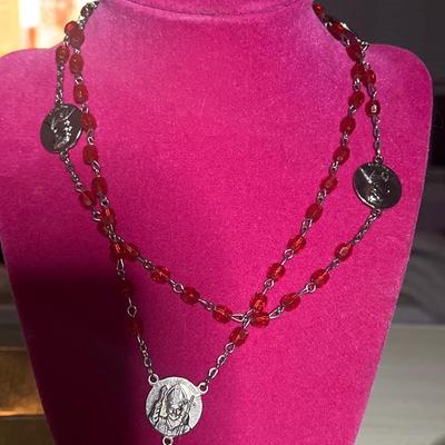 Red beaded rosary